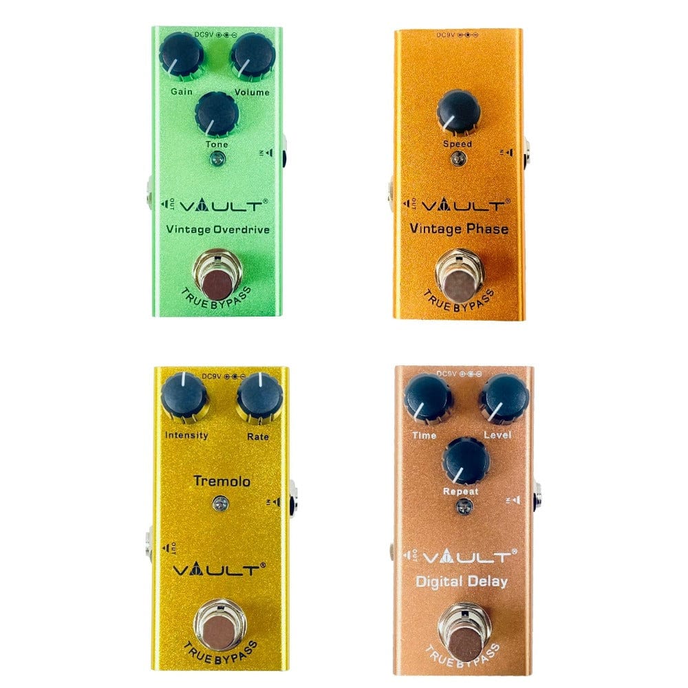 Vault Guitar Effects Pedal Bundle With all Metal Body, Small Footprint