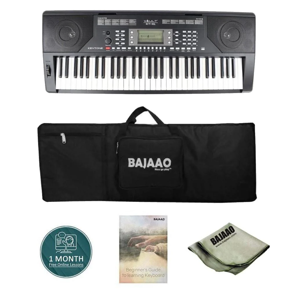 Vault KT-61 Keytone Touch Sensitive 61-Key Keyboard - Black - Image 18