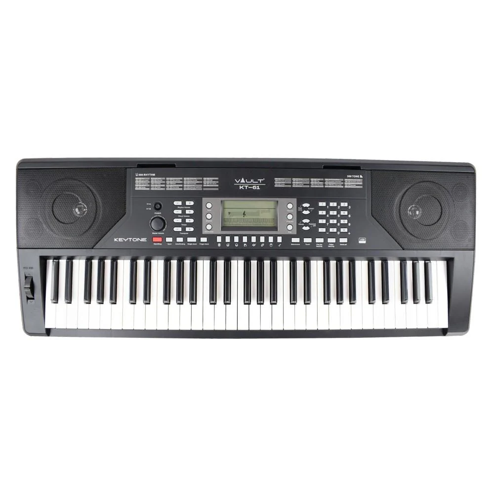 Vault KT-61 Keytone Touch Sensitive 61-Key Keyboard With Gigbag, Polishing Cloth, Online Lessons & Ebook - Image 2