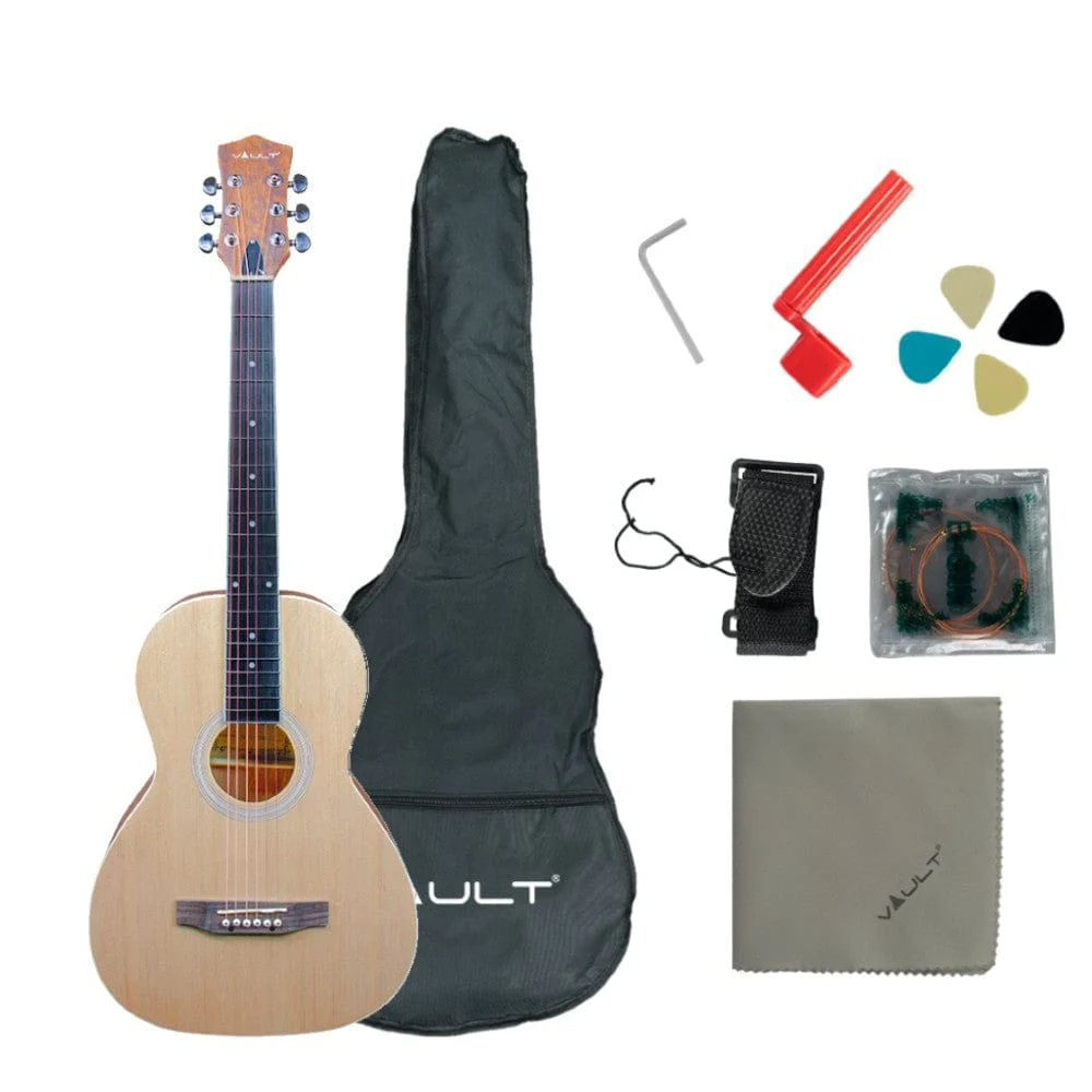Vault PA36 Parlor Body Compact Acoustic Guitar with Standard Scale Length - Open Box