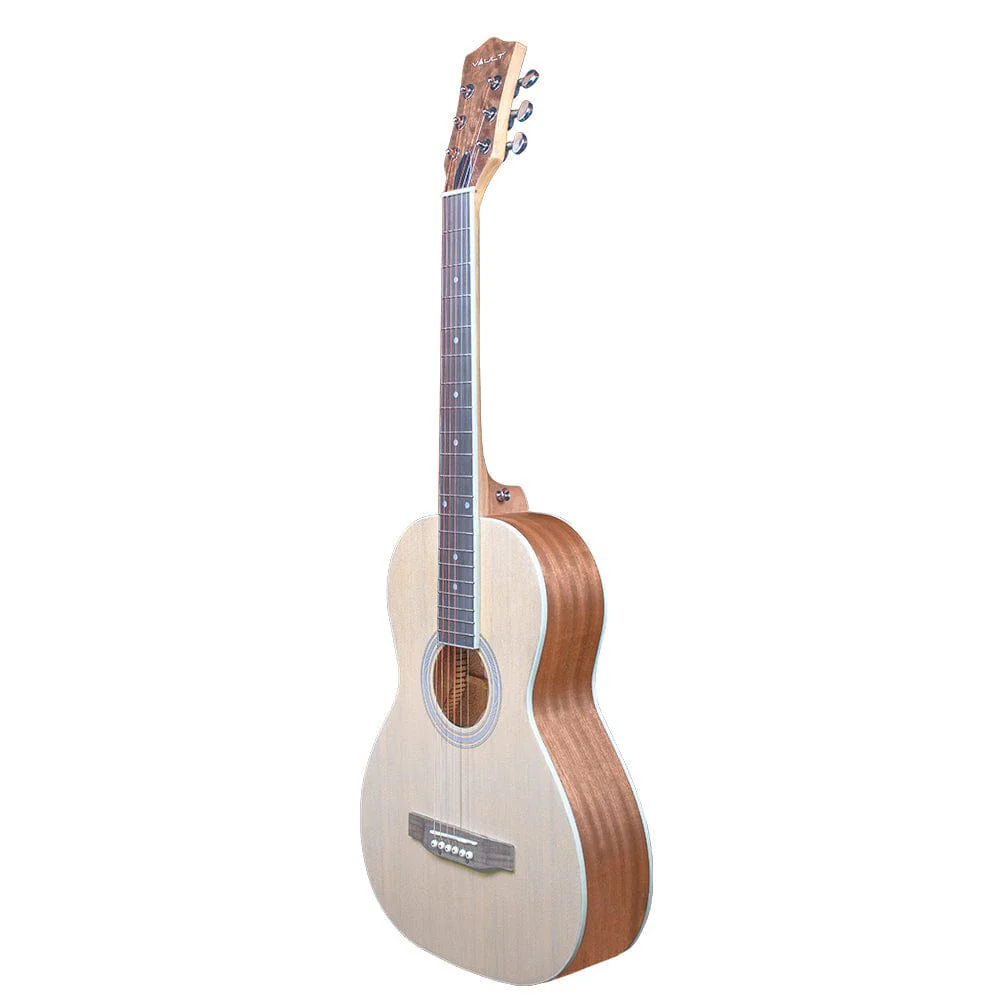 Vault PA36 Parlor Body Compact Acoustic Guitar with Bajaao 22mm Padded Gigbag - Image 3