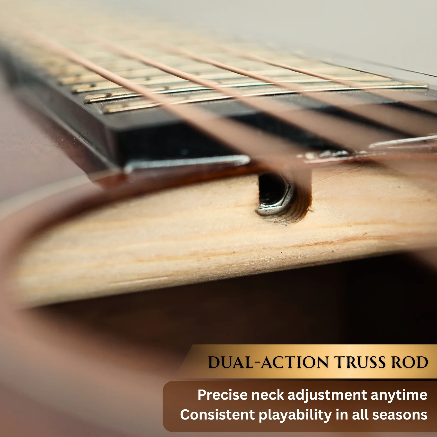 Vault Performer Pro All Solid Mahogany Premium Electro Acoustic Guitar With Paded Gigbag - Image 5