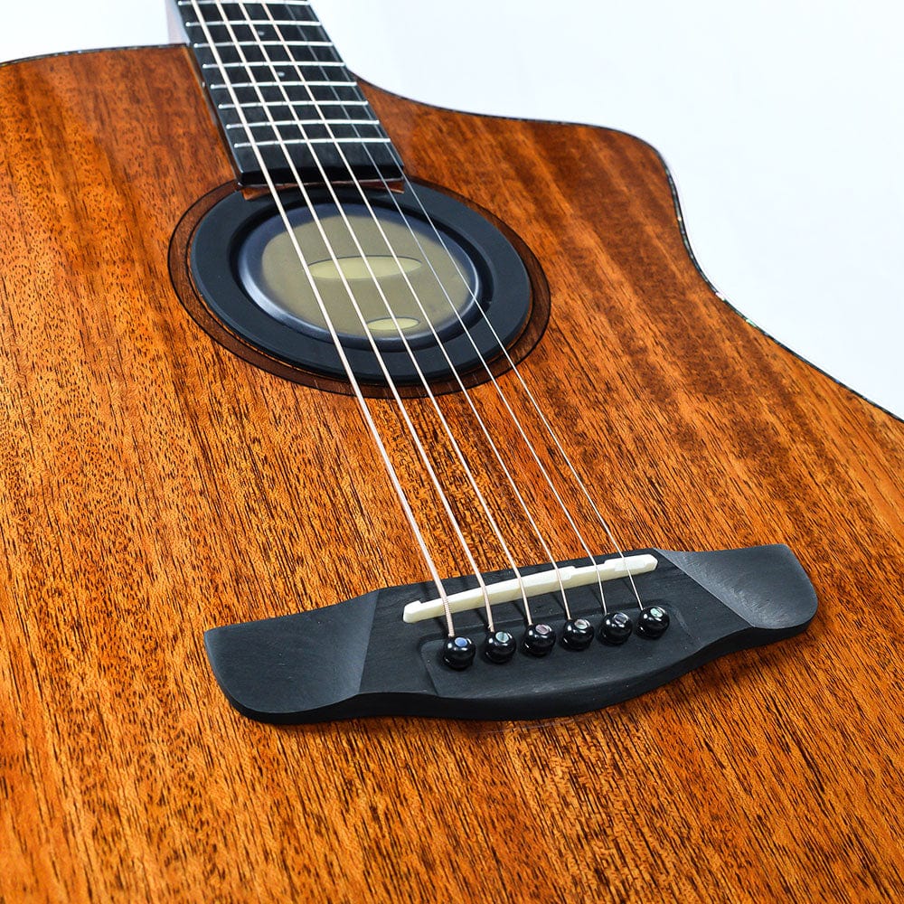 Vault Performer Pro All Solid Mahogany Premium Electro Acoustic Guitar With Paded Gigbag - Image 8