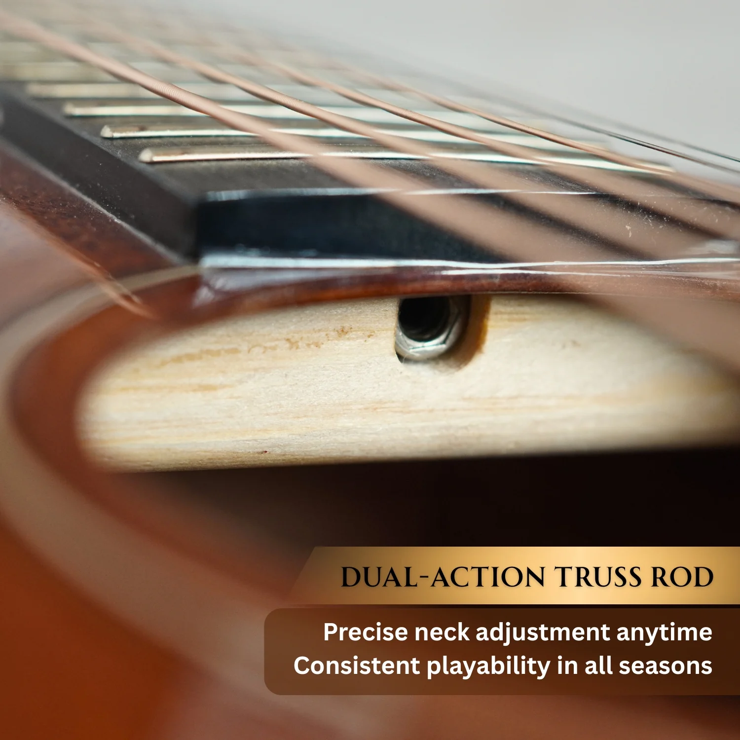 Vault Performer Pro FX Premium All Solid Body Electro Acoustic Guitar with Transacoustic Pickup, On Board Effects, Armrest and Padded Gigbag - Image 5