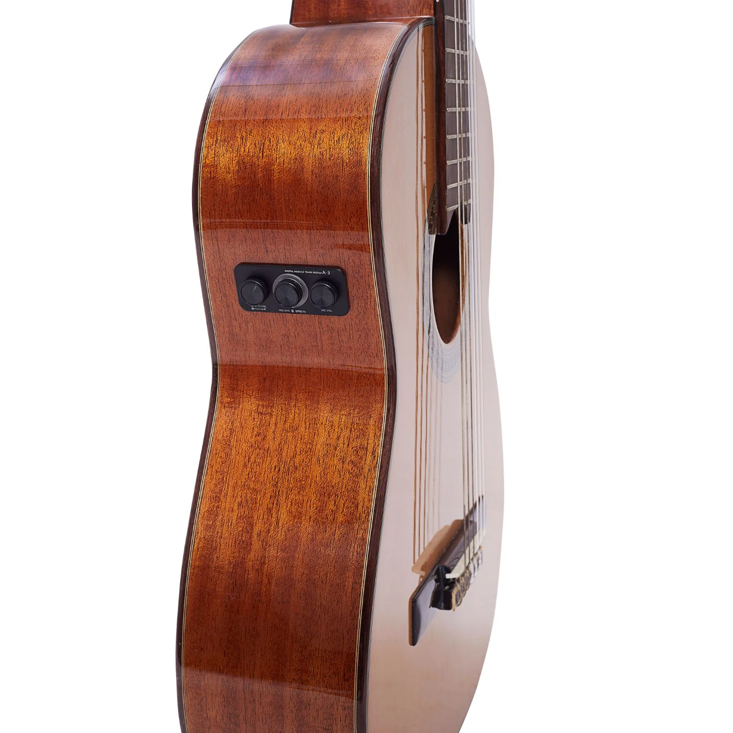 Vault Performer Pro Premium Classical Guitar with All Solid wood and Transacoustic EQ with Delay, Reverb, Chorus onboard effects and 25mm Paded Gigbag - Image 8