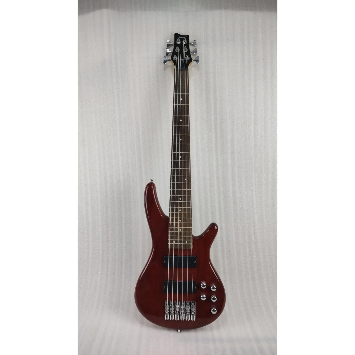 Vault Performer Pro RB6 Six String Electric Bass Guitar - High Gloss Solid Mahogany - Open Box