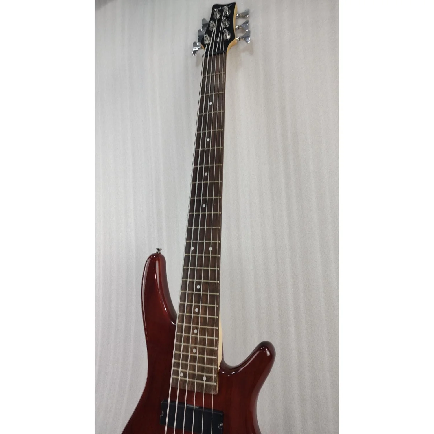 Vault Performer Pro RB6 Six String Electric Bass Guitar - High Gloss Solid Mahogany - Open Box - Image 5