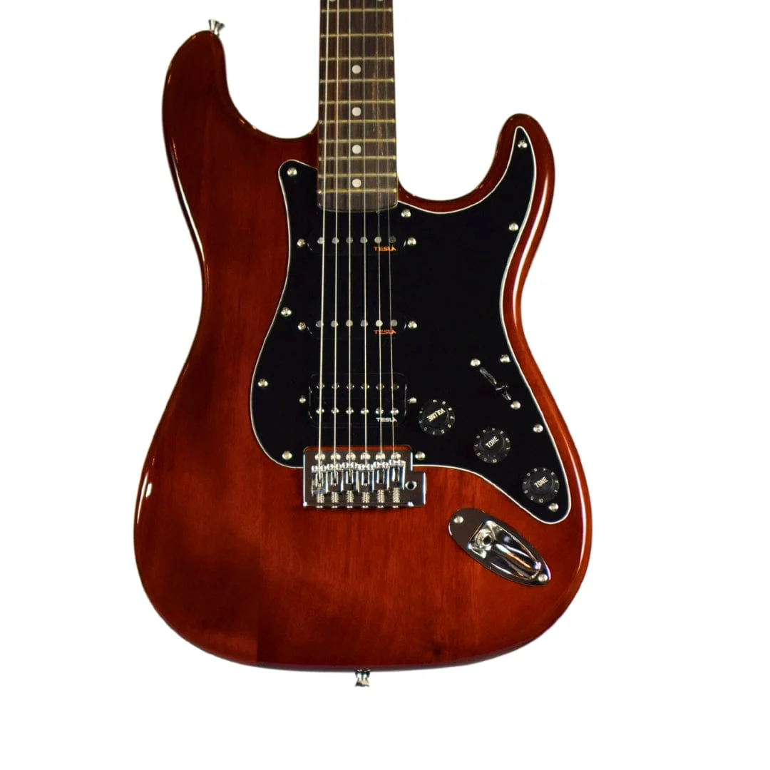 Vault Performer Pro ST 6 String Solid Mahogany Electric Guitar with Gigbag - Image 3