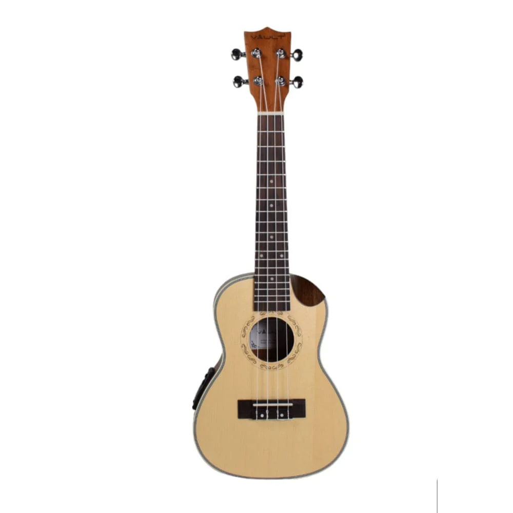 Vault UK-1000CCE 23-Inch Solid Spruce Top Premium Semi Cutaway Electro- Acoustic Concert Ukulele