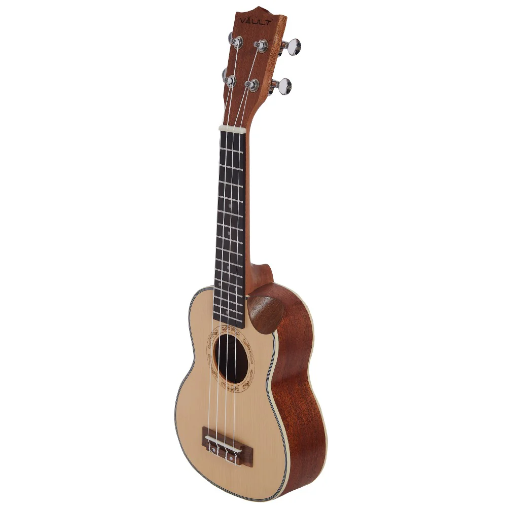 Vault UK-1000SC 21-Inch Solid Spruce Top Premium Semi Cutaway Soprano Ukulele - Image 5