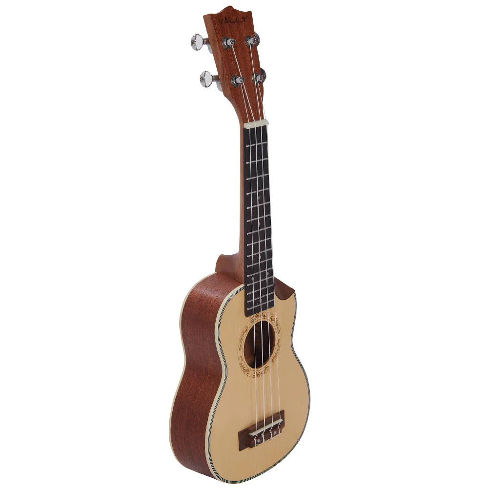 Vault UK-1000SC 21-Inch Solid Spruce Top Premium Semi Cutaway Soprano Ukulele - Image 6