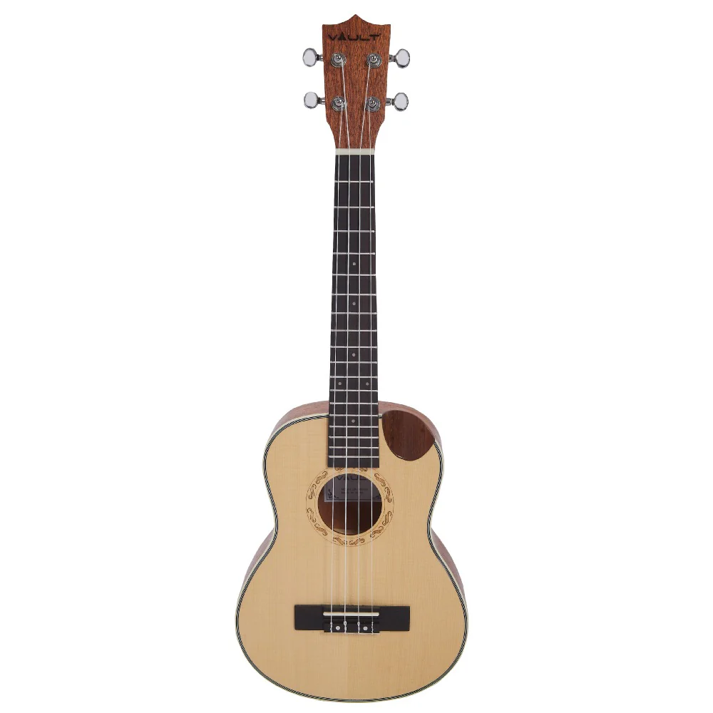 Vault UK-1000TC 26-Inch Solid Spruce Top Premium Semi Cutaway Tenor Ukulele - Image 3