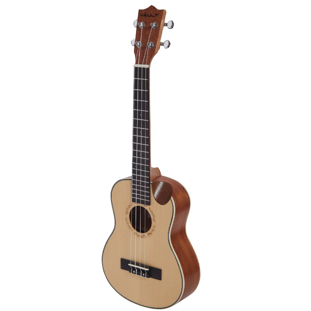 Vault UK-1000TC 26-Inch Solid Spruce Top Premium Semi Cutaway Tenor Ukulele - Image 4