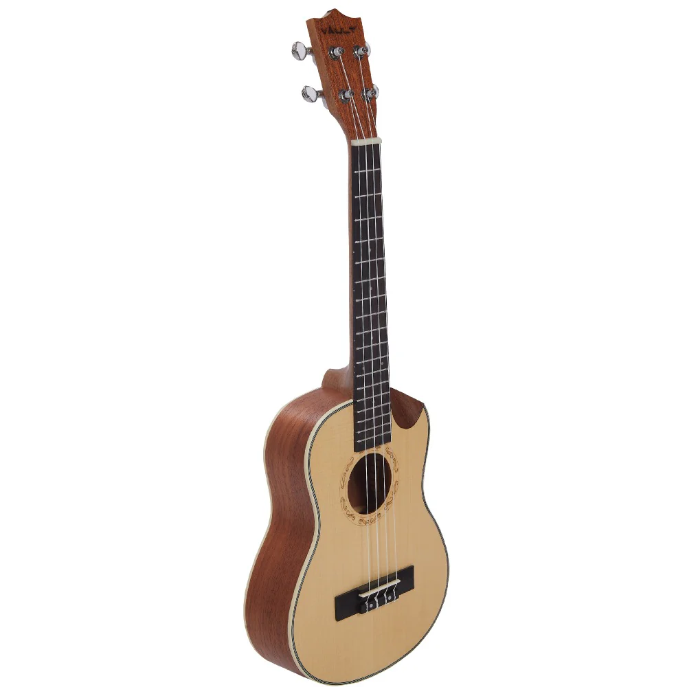 Vault UK-1000TC 26-Inch Solid Spruce Top Premium Semi Cutaway Tenor Ukulele - Image 5