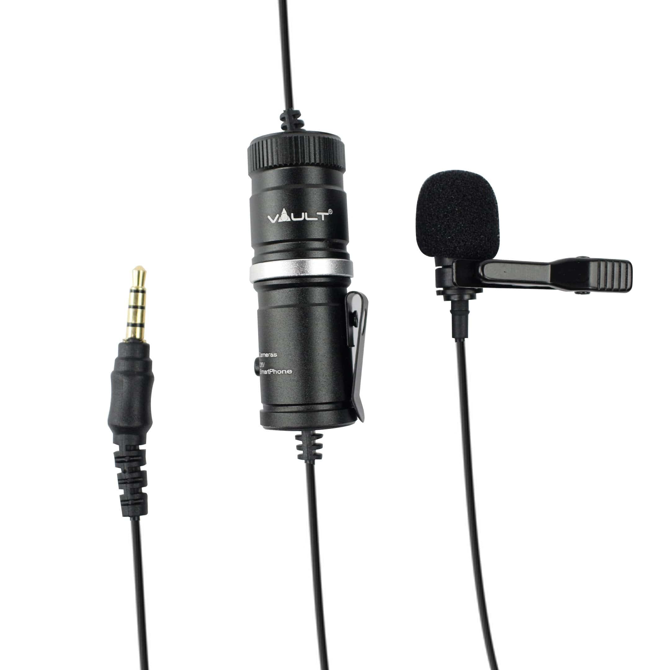 Vault VLM-B 3.5 Lavalier Microphone with 5.5 meter Audio Cable - Ideal for Vlogging, Podcasting, Conferences, Video chat