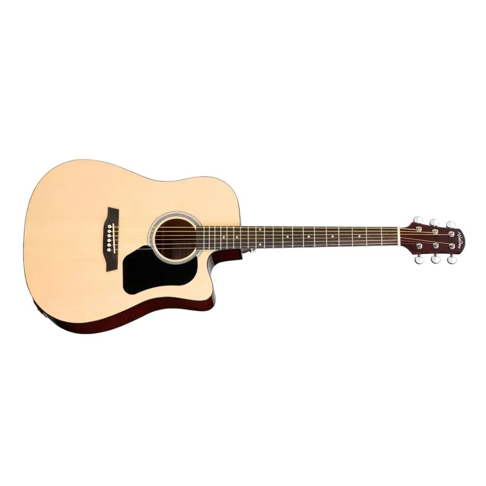 Walden D450CE Dreadnought Cutaway 6 String Electro Acoustic Guitar with Gig Bag - Image 2