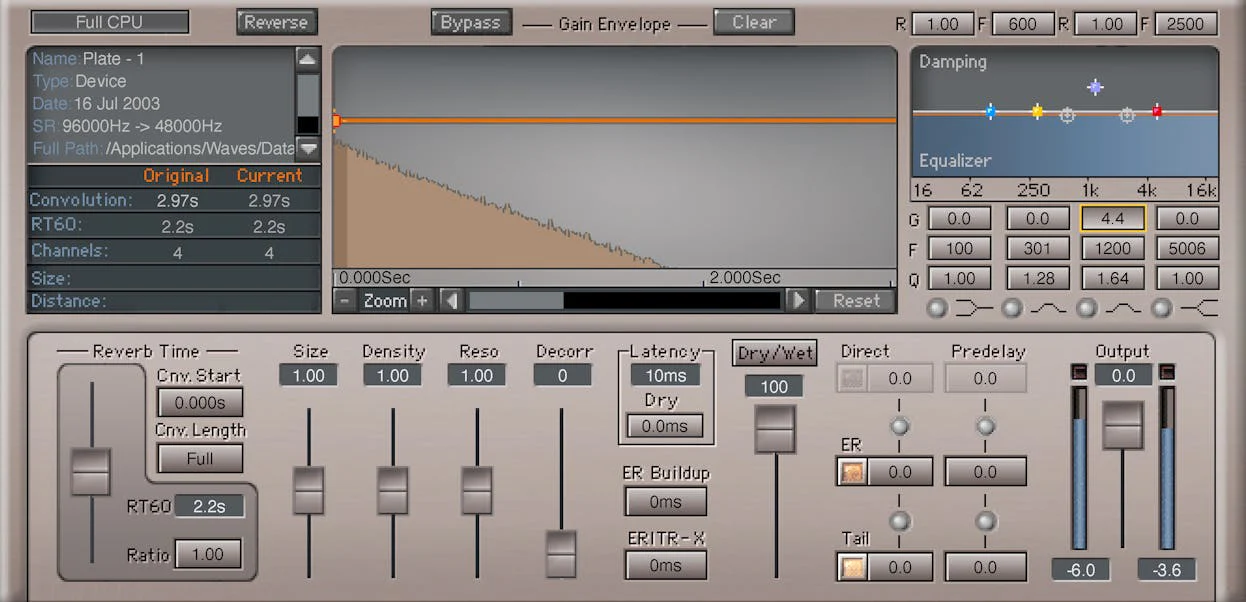 Waves IR1 Convolution Reverb: Convolution Reverb Plugin - Image 2