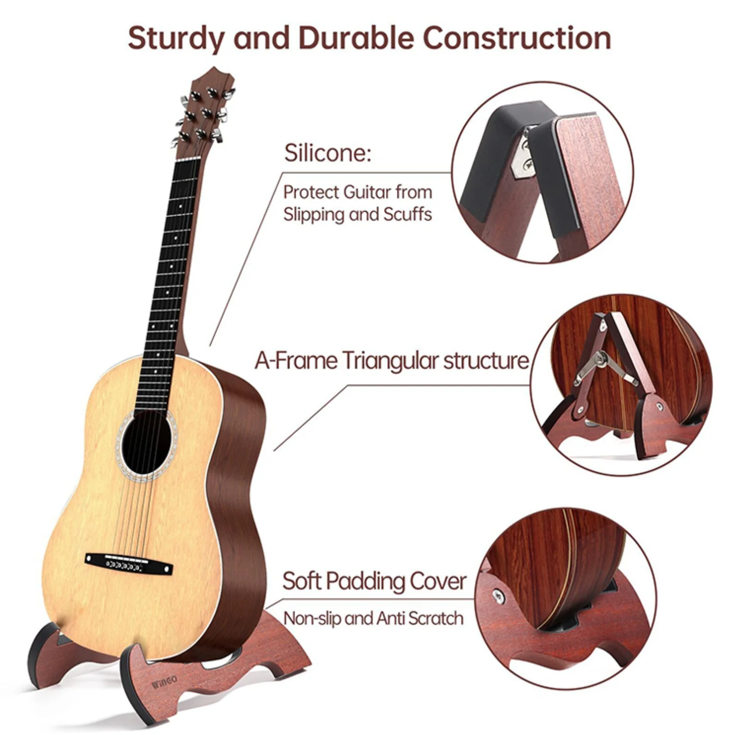 Wingo SK-80 Wooden Guitar Stand - Image 5