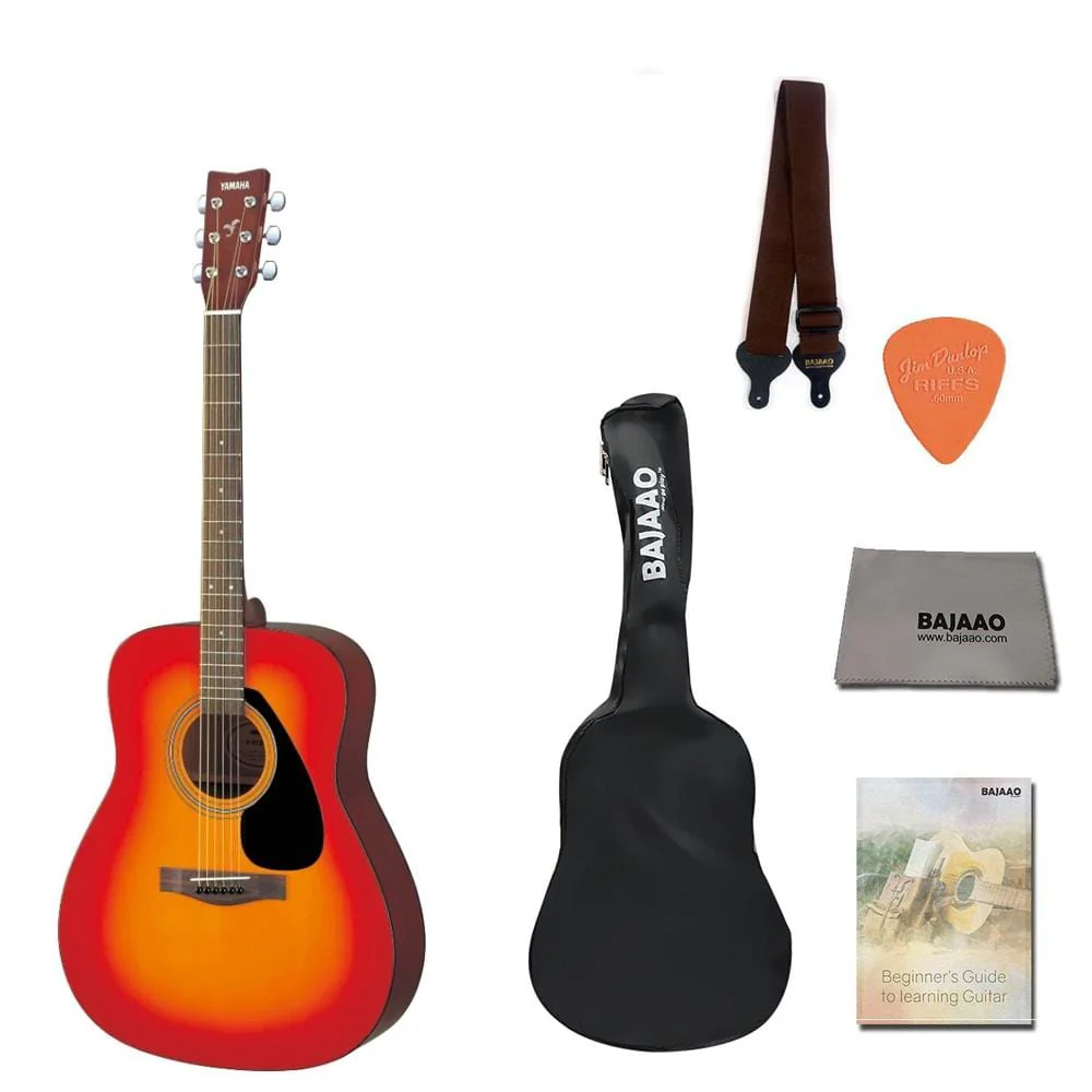 Yamaha F310 Acoustic Guitar with Dust Cover, Strap, Polishing Cloth, Picks & E book - Image 13