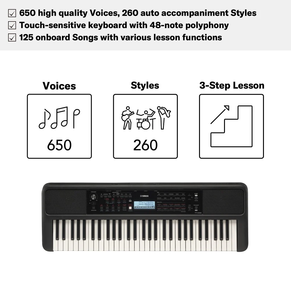 Yamaha PSR-E383 61 Keys Portable Keyboard with Adaptor - Image 2